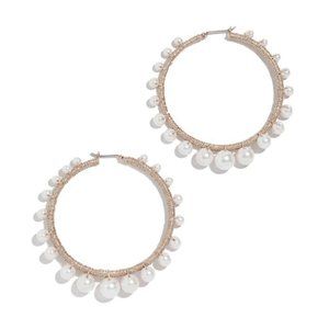 REBECCA MINKOFF🌺Morroco Pearl Hoop Earrings Rose Gold